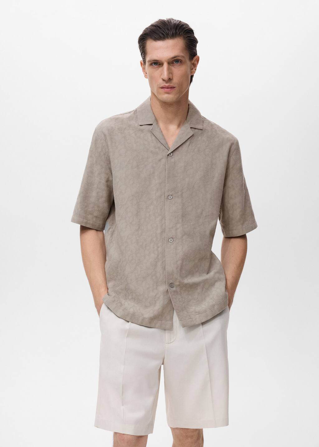 MANGO BORDADA 17061285-37 MANGO MAN SHIRT SHORT SLEEVE