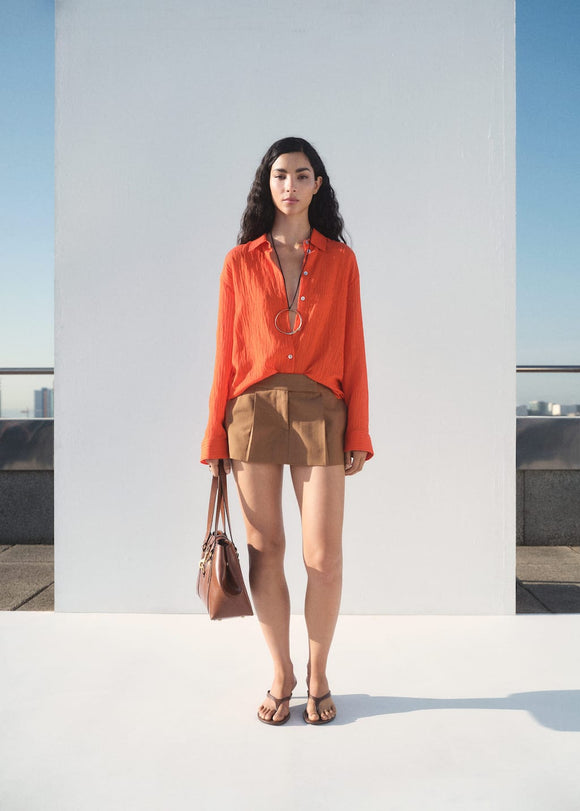 MANGO CARROT 17063328-20 MANGO WOMEN SHIRT LONG SLEEVE