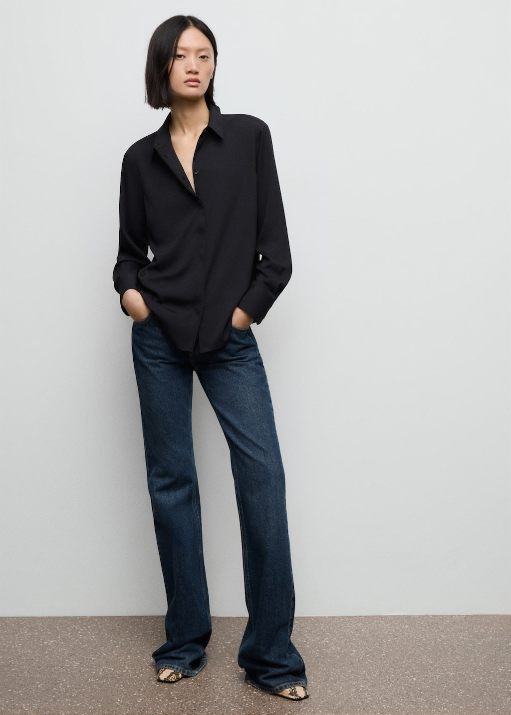 MANGO BASIC 17064078-99 MANGO WOMEN SHIRT LONG SLEEVE