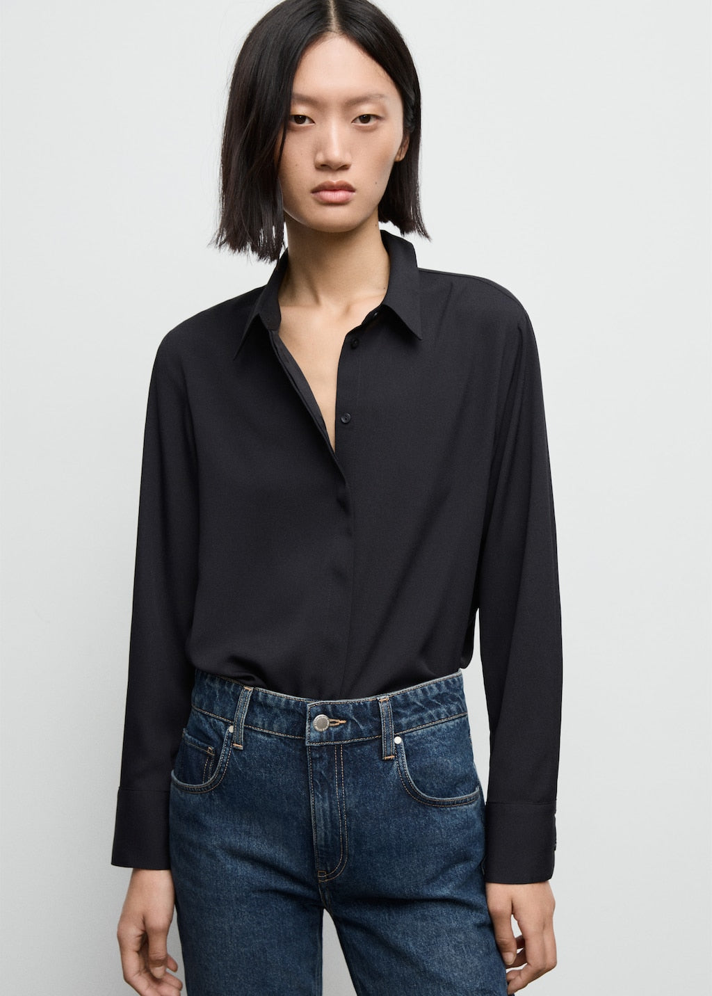 MANGO BASIC 17064078-99 MANGO WOMEN SHIRT LONG SLEEVE