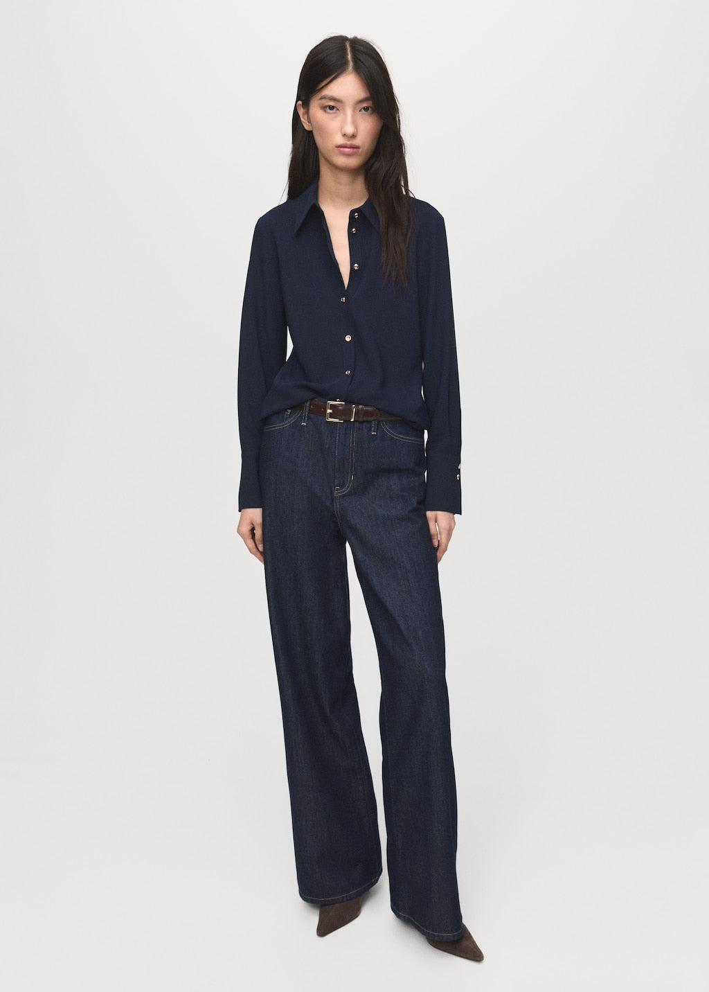 MANGO FLARE 17065804-56 MANGO WOMEN SHIRT LONG SLEEVE