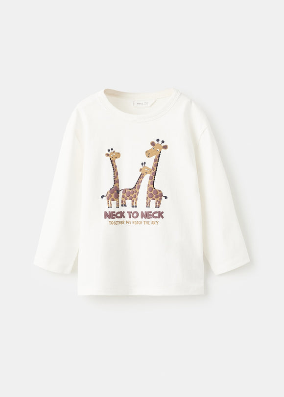 MANGO JIRAFAM 17066339-02 MANGO KIDS BABY BOY T-SHIRT LONG SLEEVE