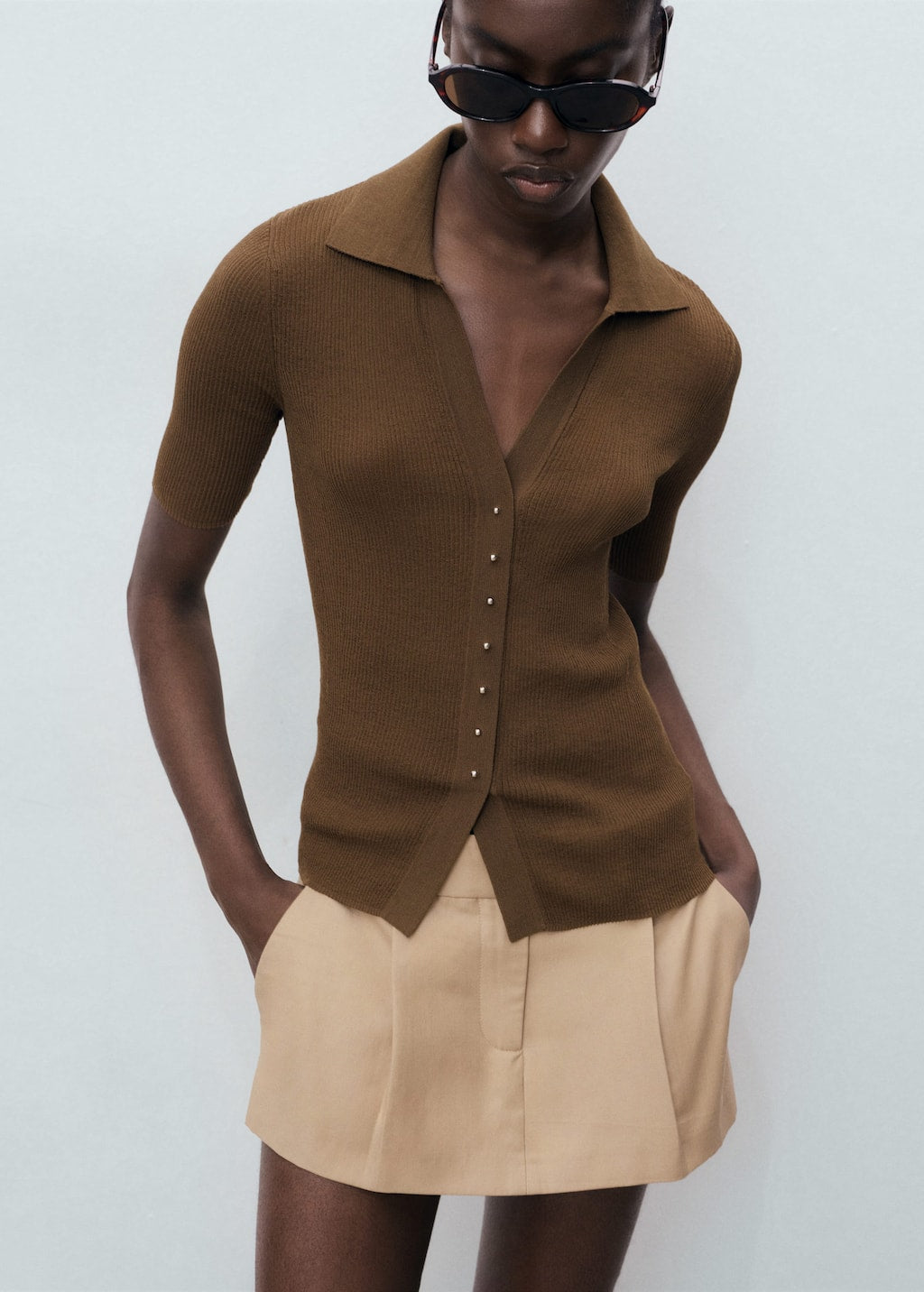 MANGO MOCHA 17074102-32 MANGO WOMEN SWEATER