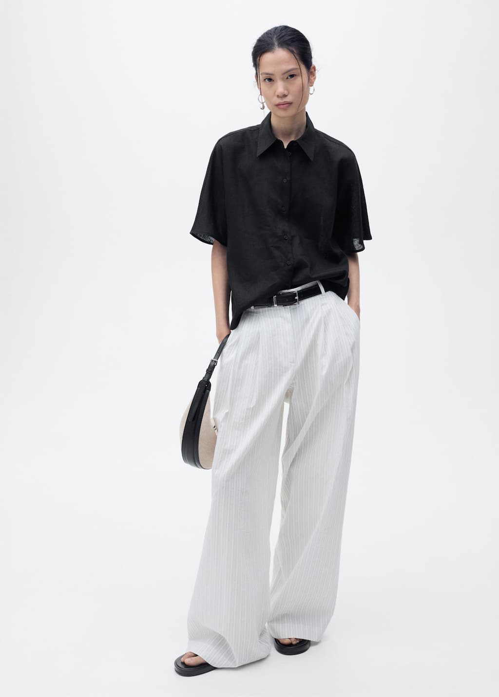 MANGO PAI 17081133-99 MANGO WOMEN SHIRT SHORT SLEEVE