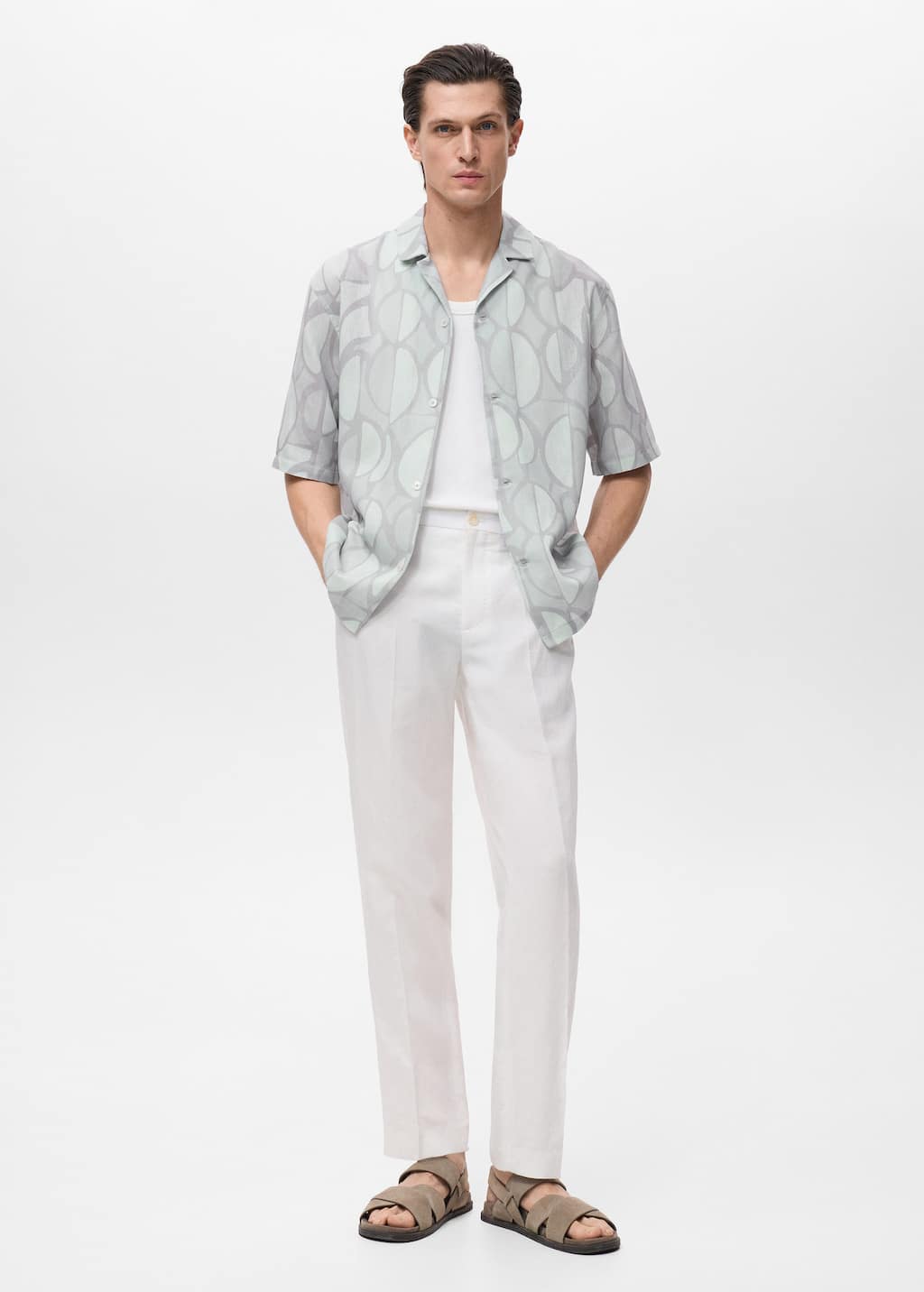 MANGO BEGURV 17081284-50 MANGO MAN SHIRT SHORT SLEEVE