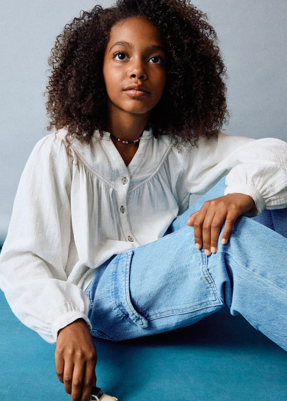 MANGO ALBA 17083282-05 MANGO KIDS GIRL SHIRT LONG SLEEVE