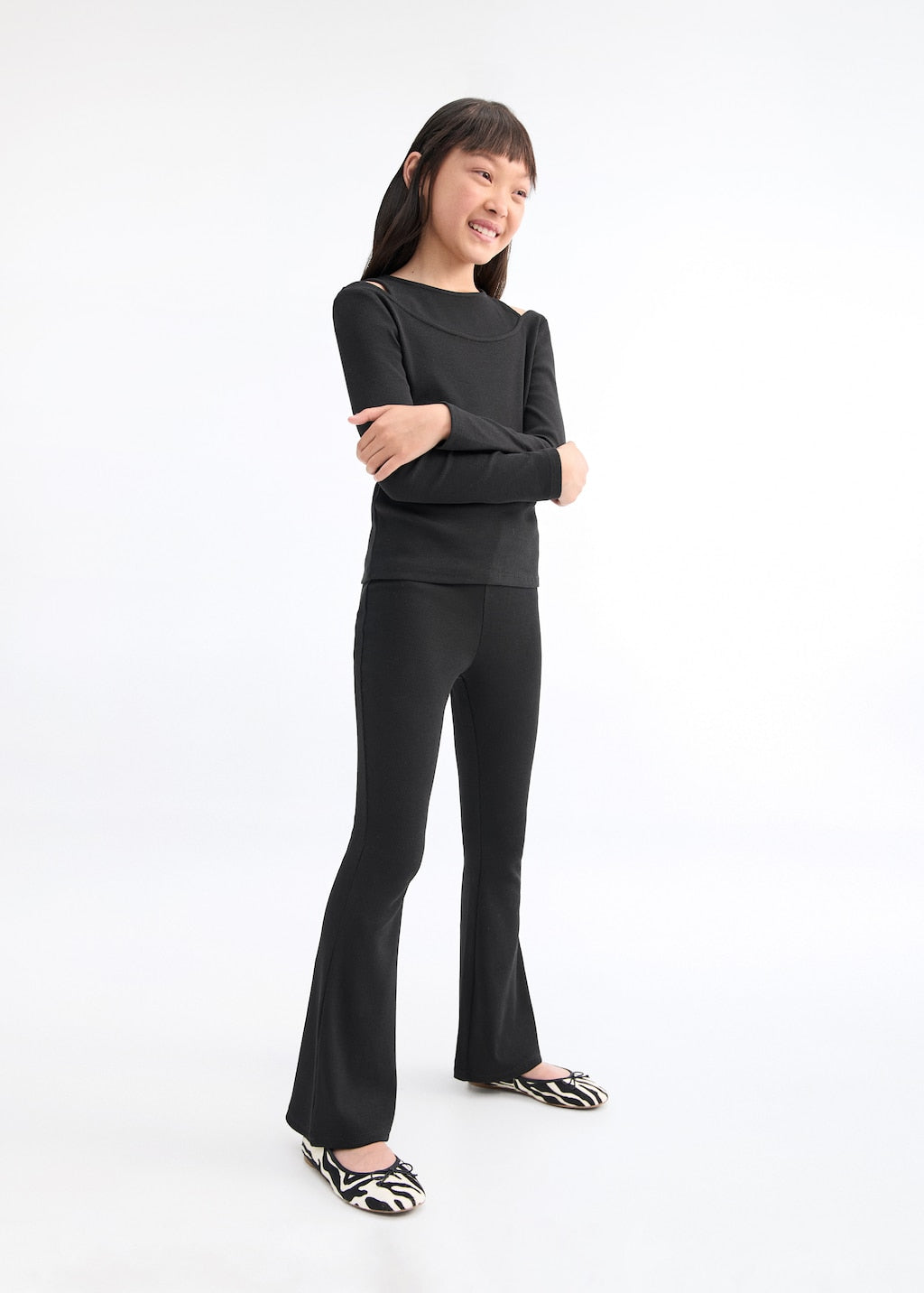 MANGO RIBFLARE 17084418-99 MANGO KIDS GIRL LEGGINGS