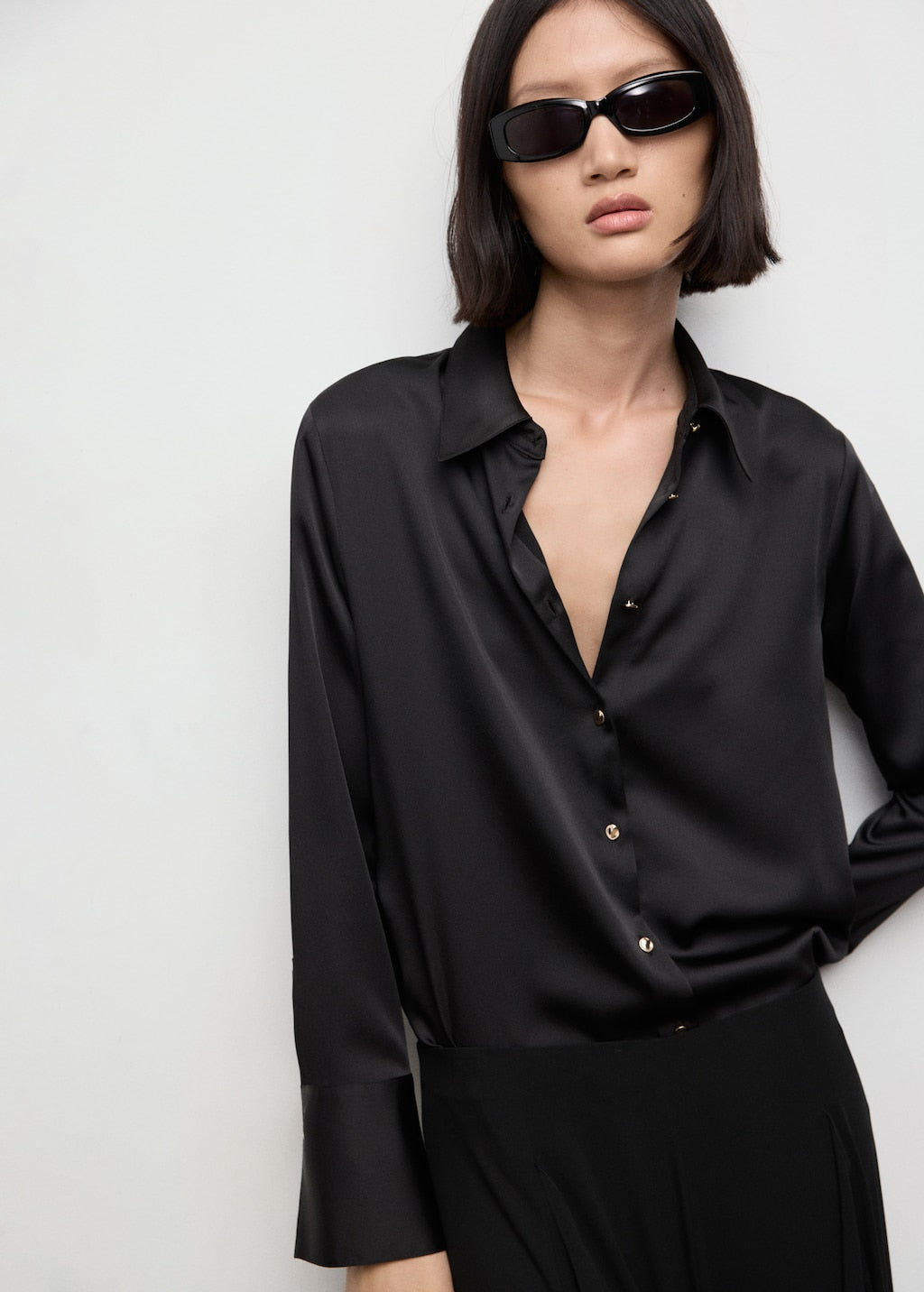 MANGO IDEALE 17085800-99 MANGO WOMEN SHIRT LONG SLEEVE