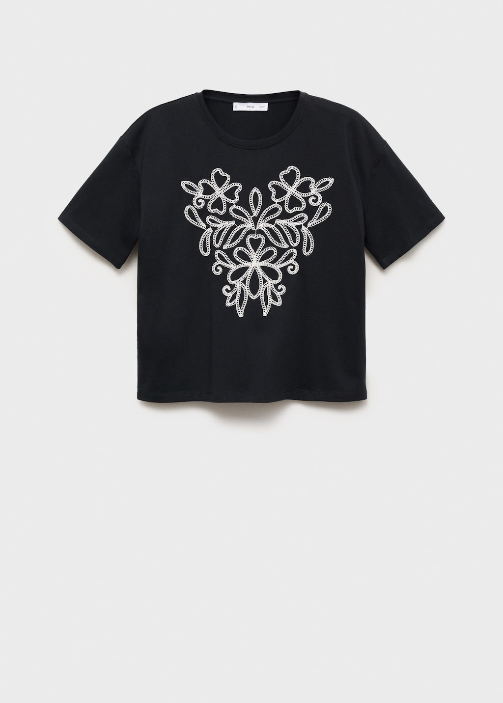 MANGO CONTRAST-W 17086736-99 MANGO WOMEN T-SHIRT SHORT SLEEVE