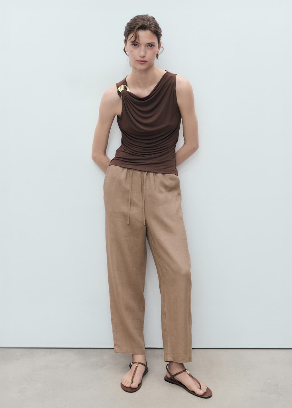 MANGO LINEN 17091162-35 MANGO WOMEN TROUSER