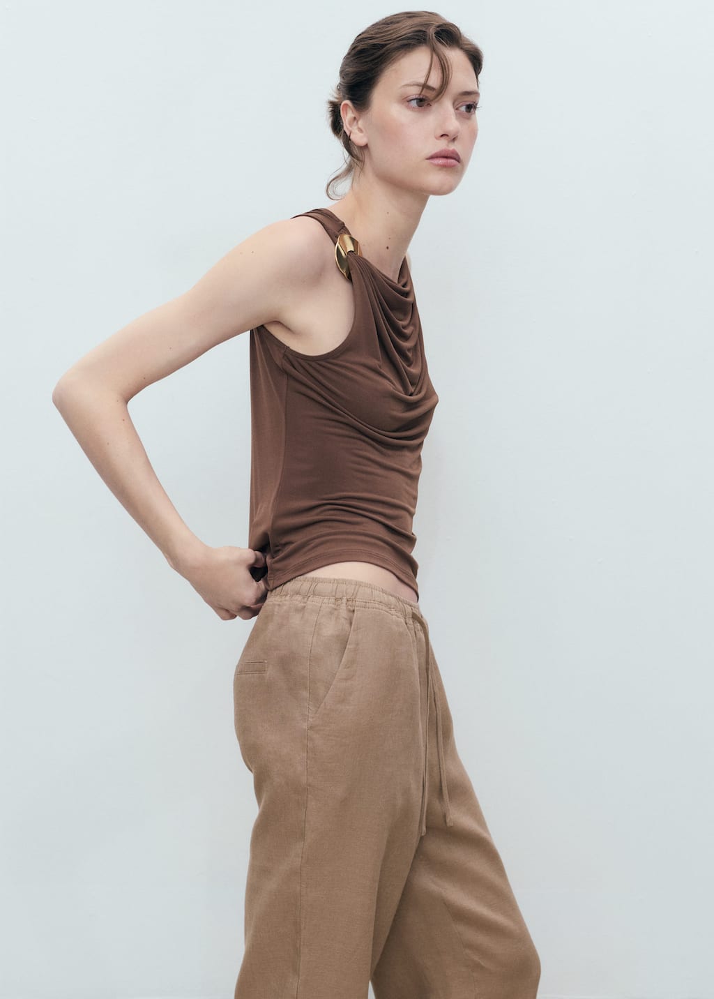MANGO LINEN 17091162-35 MANGO WOMEN TROUSER