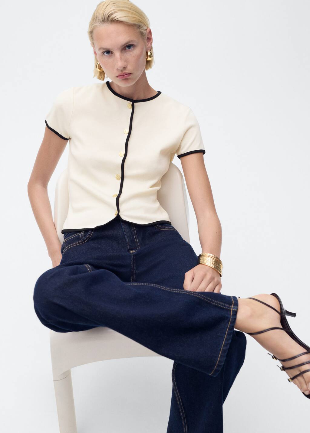 MANGO PORTBI 17094083-05 MANGO WOMEN T-SHIRT SHORT SLEEVE