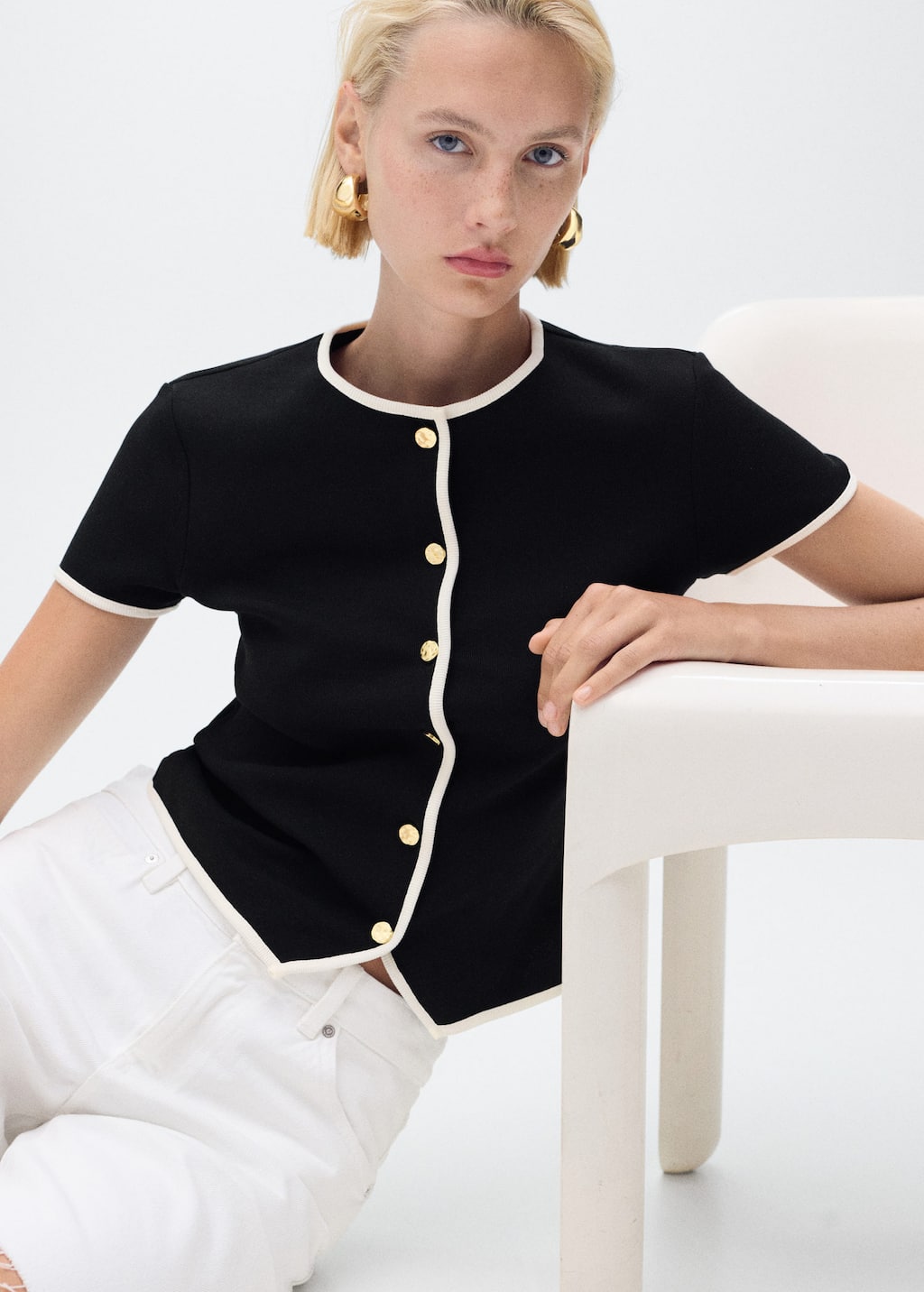 MANGO PORTBI 17094083-99 MANGO WOMEN T-SHIRT SHORT SLEEVE