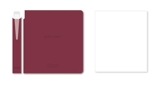 MINISO MINIMALISM RETRO COLLECTION PEN HOLDER BOOK (96 SHEETS) (WINE RED) (WITH 0.5MM BLACK GEL PEN) 2025086710108