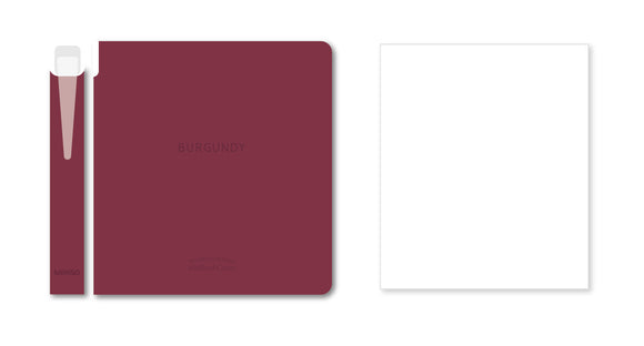MINISO MINIMALISM RETRO COLLECTION PEN HOLDER BOOK (96 SHEETS) (WINE RED) (WITH 0.5MM BLACK GEL PEN) 2025086710108