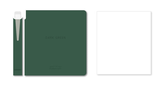 MINISO MINIMALISM RETRO COLLECTION PEN HOLDER BOOK (96 SHEETS) (BLACKISH GREEN) (WITH 0.5MM BLACK GEL PEN) 2025086910102
