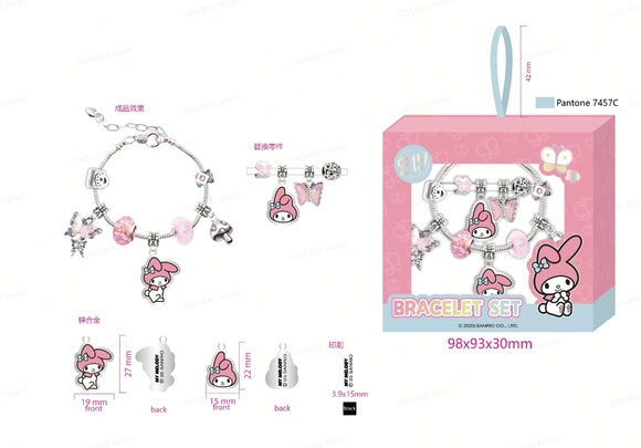 MINISO MY MELODY METAL PENDANT DIY BEAD BRACELET MAKING KIT (PDQ) 2027932910106