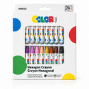 MINISO POLKA DOTS SERIES HEXAGONAL OIL PASTEL SET (24 COLORS) 2028711910102-2