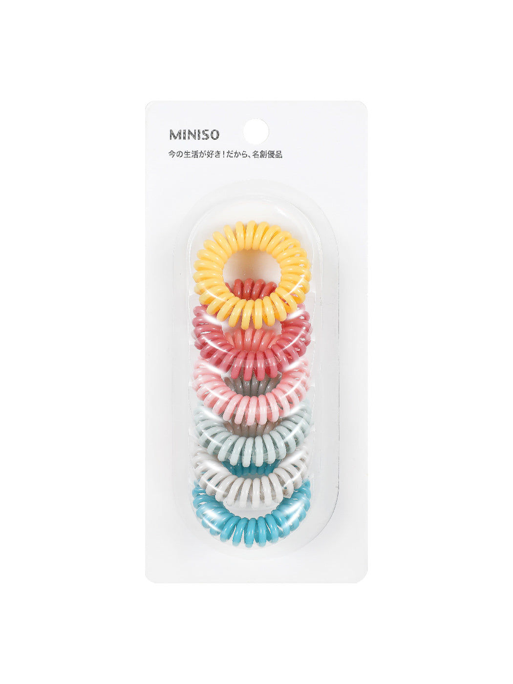 MINISO 3.5 COLORED SPIRAL HAIR TIES ( 6PCS ) 2007225010102 HAIR TIE