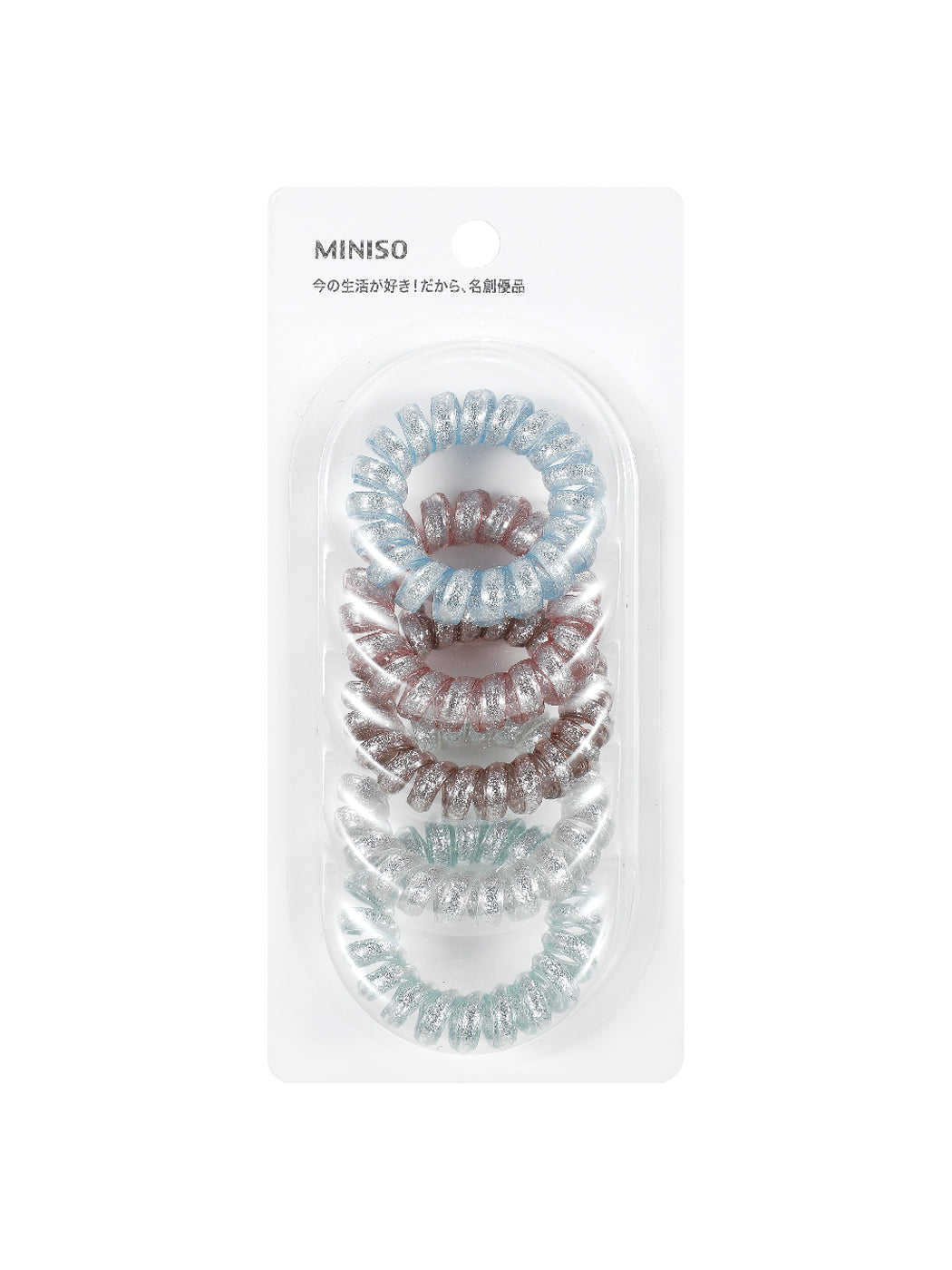 MINISO 4.5 COLORED SPIRAL HAIR TIES ( 5PCS ) 2007225610104 HAIR TIE