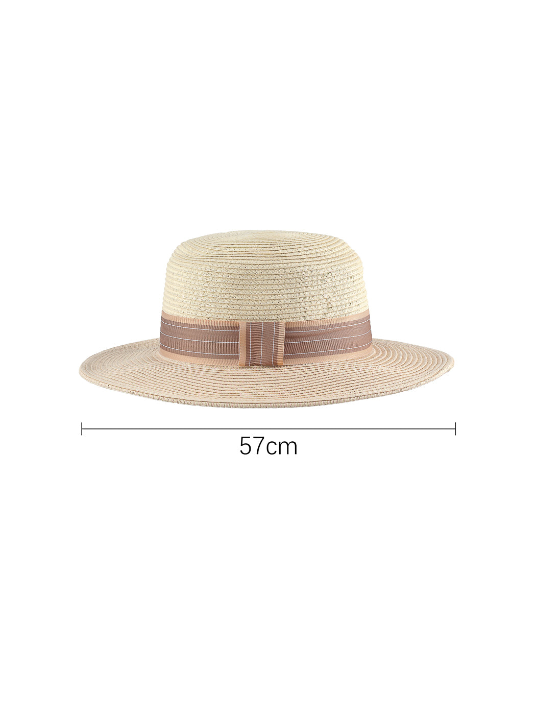 MINISO BRITISH STYLE BICOLOR STRAW HAT WITH FLAT TOP ( PINK ) 2010116810101 FASHIONABLE HAT