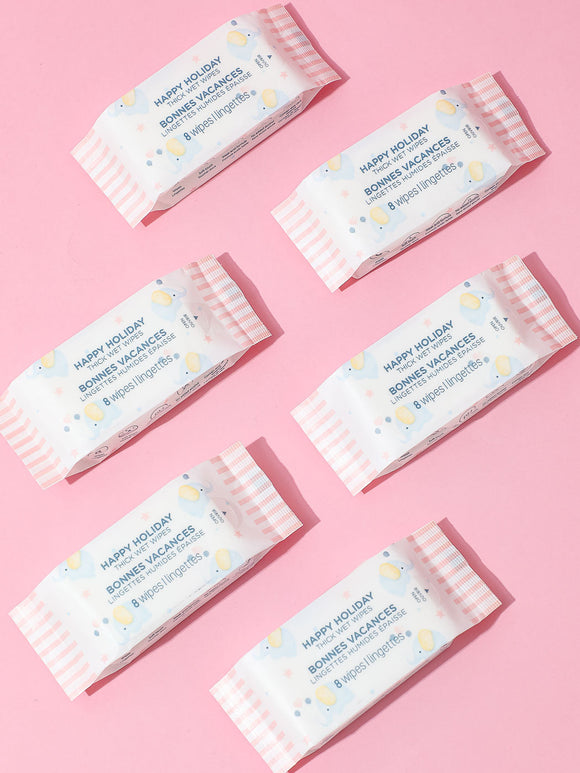 MINISO HAPPY HOLIDAY THICK WET WIPES ( 8 WIPES*8 PACKS ) 2010492410100 WET WIPES