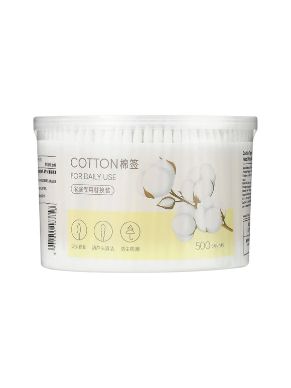 MINISO BAMBOO STICK COTTON SWABS 500 COUNT (POINTED TIPS & SPIRAL TIPS) 2010931410104 COTTON SWABS