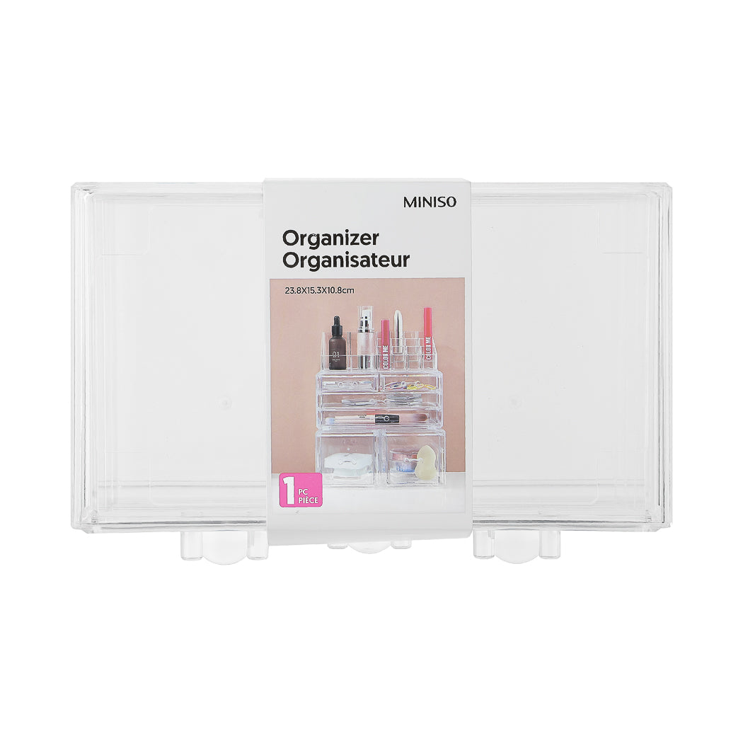 MINISO 3 TIER DRAWER ORGANIZER FOR COSMETICS AND JEWELRY ( TRANSPARENT ) 2011928410107 LIFE DEPARTMENT