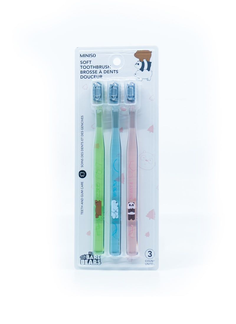 MINISO WE BARE BEARS COLLECTION 5.0 SOFT TOOTHBRUSH ( 3 COUNT ) 2012868710104 SKIN CARE & CLEANSING PRODUCTS