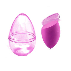 MINISO SLANTED MAKEUP SPONGE WITH TRANSPARENT TRAVEL CASE(FUCHSIA) 2013063315101 COSMETIC PUFF