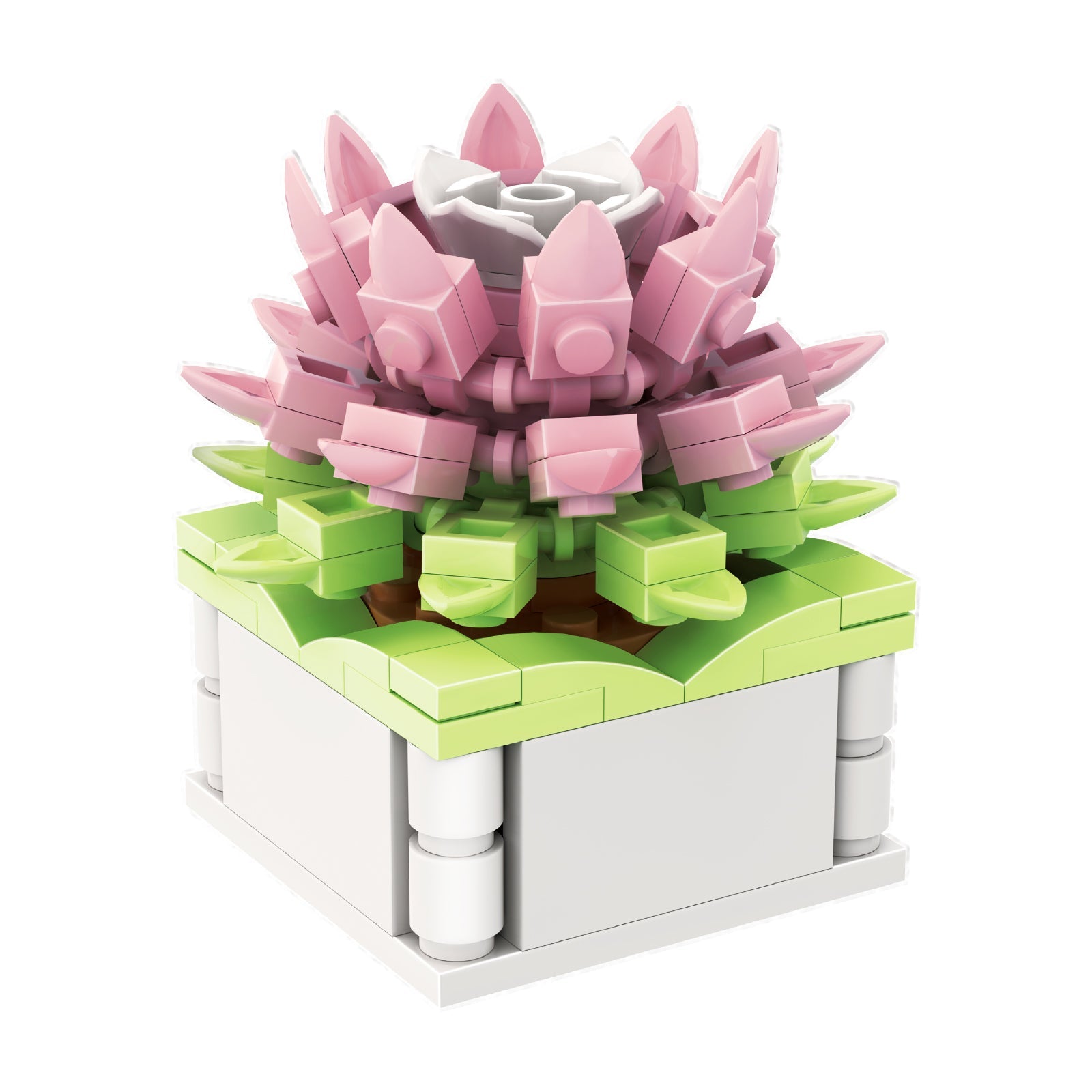 MINISO FLOWER LANGUAGE SERIES SUCCULENT PLANTS BUILDING BLOCKS(LOVE SONG OF HERBS) 2013091112109 BUILDING BLOCKS