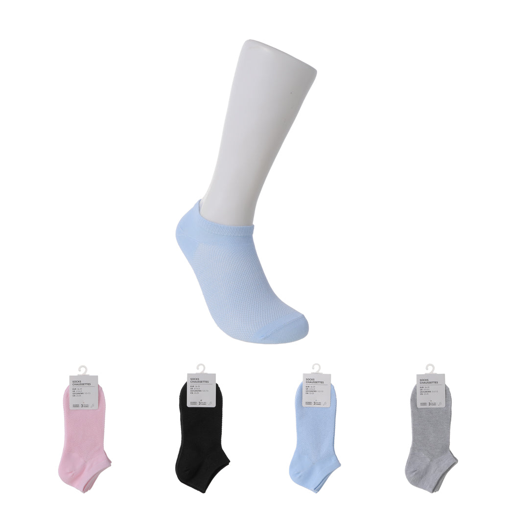 MINISO WOMEN'S BREATHABLE LOW-CUT SOCKS ( 3 PAIRS ) 2013102110100 WOMEN'S LOW-CUT SOCKS