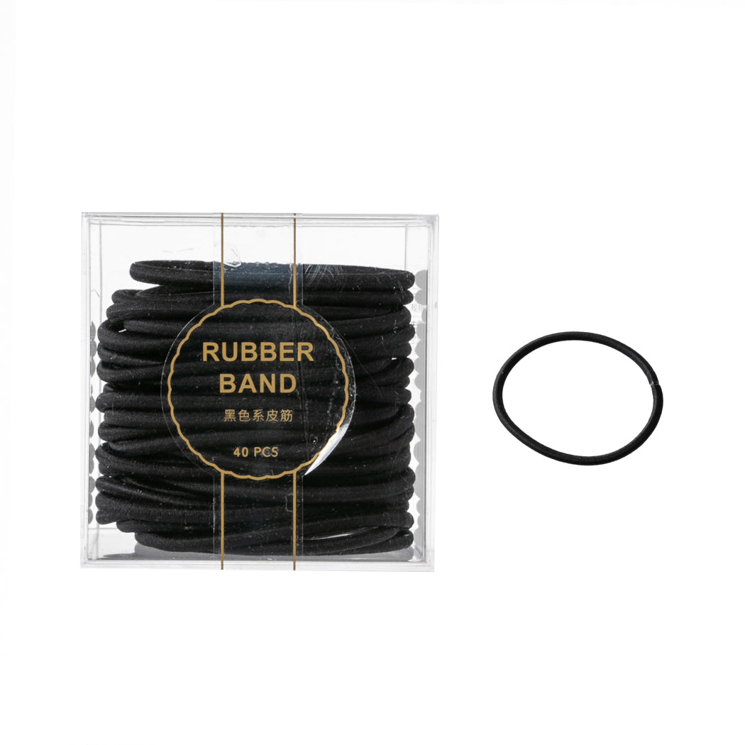 MINISO BLACK HAIR TIES WITH CONTAINER (40 PCS) 2013200510109 RUBBER BAND