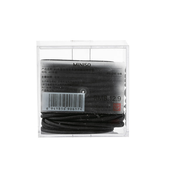 MINISO BLACK HAIR TIES WITH CONTAINER (40 PCS) 2013200510109 RUBBER BAND