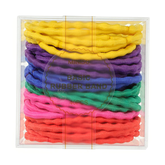 MINISO COLORFUL HAIR TIES WITH CONTAINER (40 PCS) 2013200610106 RUBBER BAND
