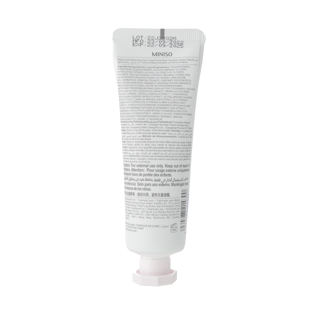 MINISO SAKURA SCENT MOISTURIZING HAND CREAM 2013319910104 HAND CREAM