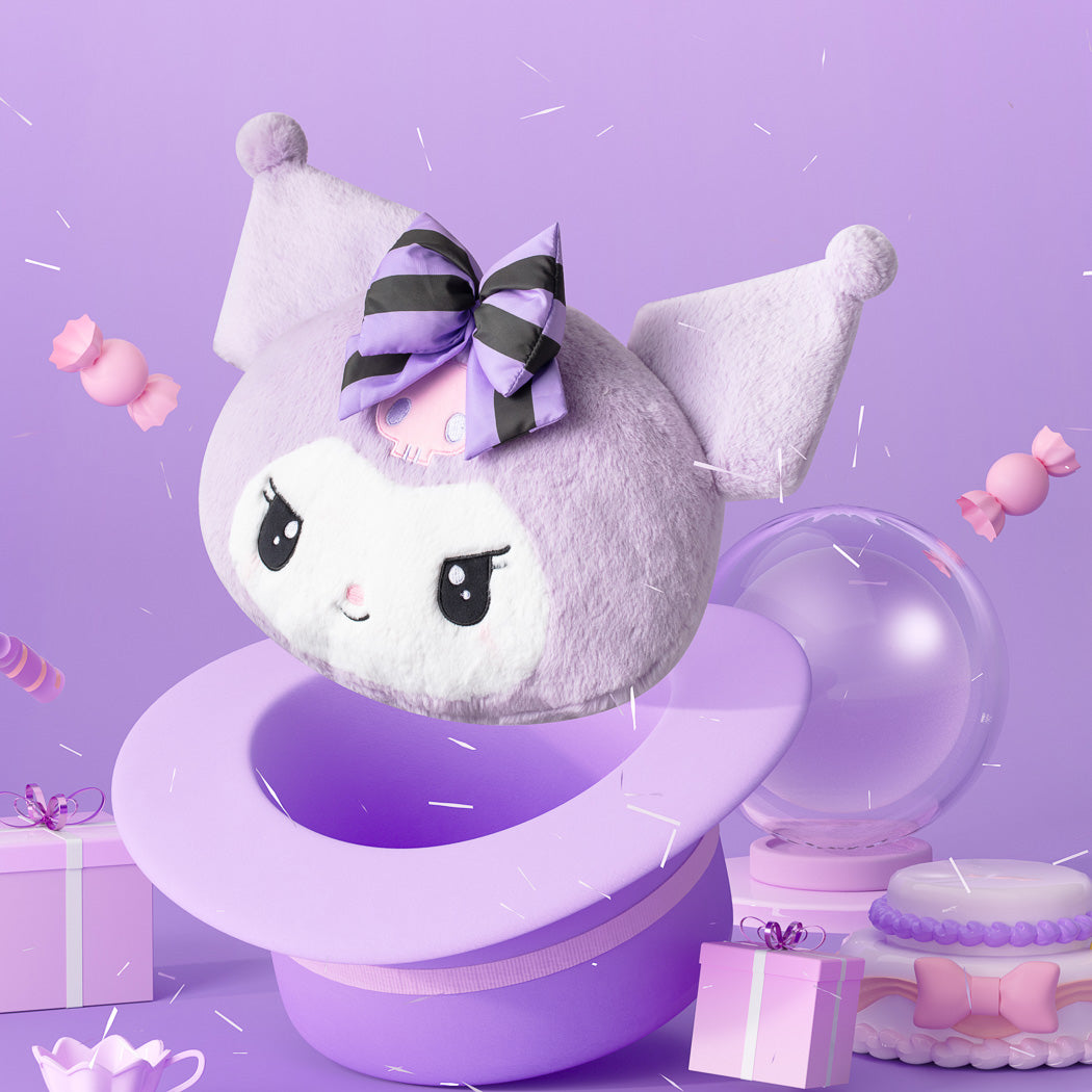 MINISO KUROMI SERIES PURPLE HEAD-SHAPE PILLOW (KUROMI) 2013325810108 BACK CUSHION