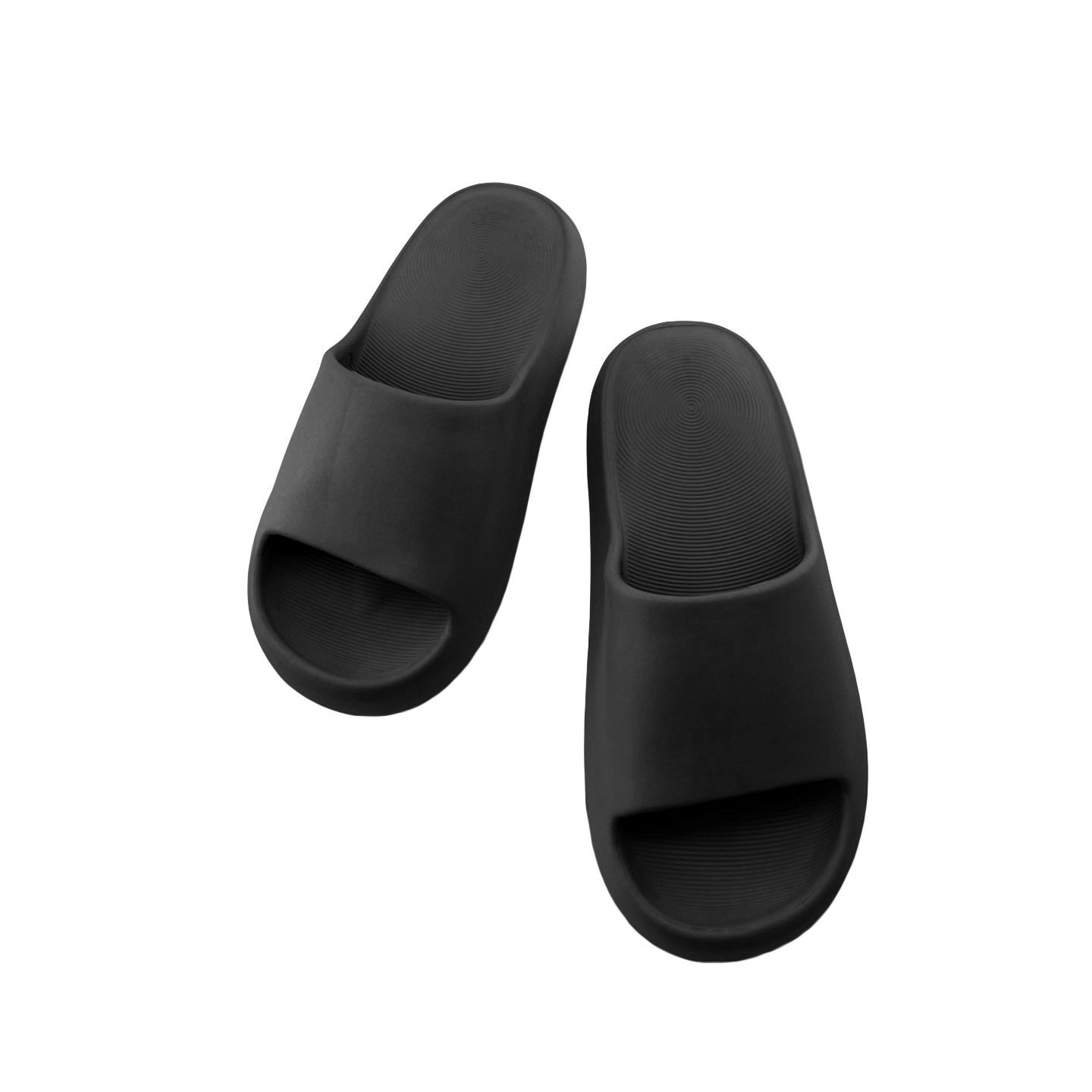MINISO MEN'S FASHION CUSHIONED THICK SLIPPERS(BLACK,43-44) 2013453310105 FASHIONABLE SLIPPERS