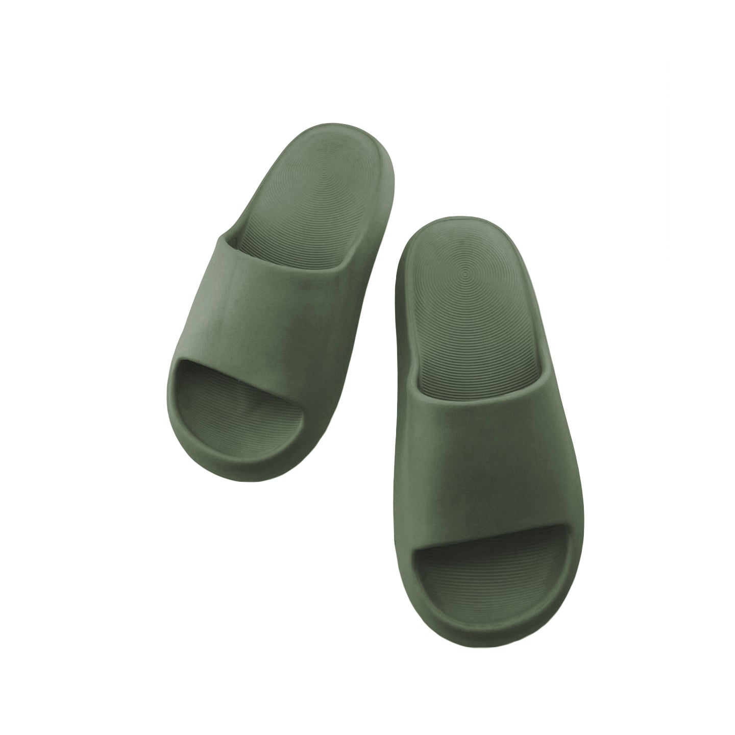 MINISO MEN'S FASHION CUSHIONED THICK SLIPPERS(DARK GREEN,41-42) 2013453311119 FASHIONABLE SLIPPERS