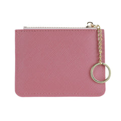MINISO WOMEN'S WAVY TRICOLOR TOP ZIP COIN PURSE(PINK) 2013834111109 CARD POUCH/ KEY POUCH