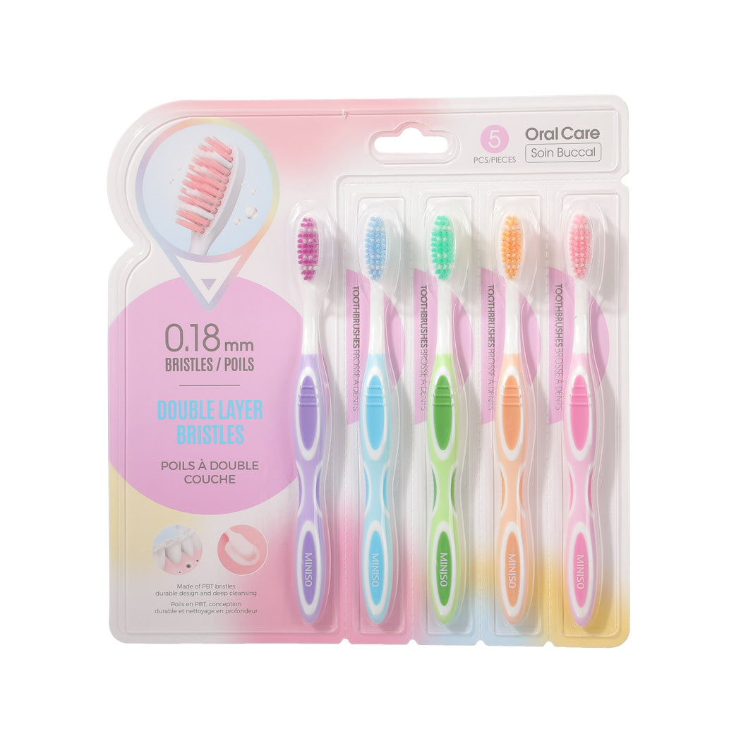 MINISO DEEP CLEANING MEDIUM BRISTLE TOOTHBRUSHES (5 COUNT) 2013972110101 TOOTHBRUSH