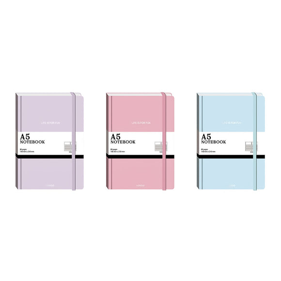 MINISO CREAM SERIES A5 HARDCOVER BOOK ( 80 SHEETS ) ( 3 ASSORTED MODELS ) 2014285710101 HARDCOVER MEMO BOOK