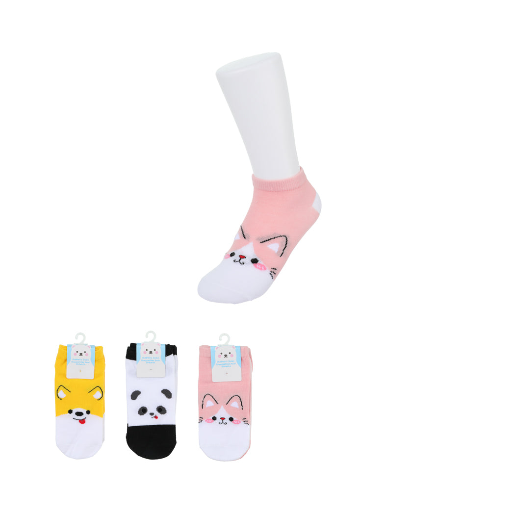 MINISO ANIMAL FACES COLLECTION KIDS' ANKLE SOCKS (3 PAIRS)(7-9Y) 2014407610104 KIDS LOW-CUT SOCKS