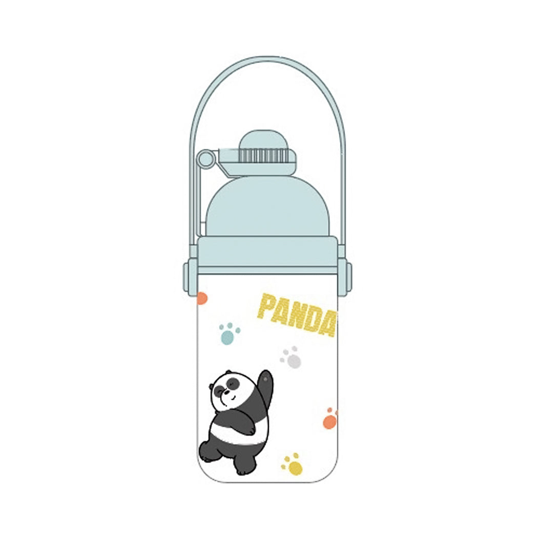 MINISO WE BARE BEARS COLLECTION 5.0 PLASTIC BOTTLE WITH SHOULDER STRAP ( 500ML ) ( PANDA ) 2014418612104 LIFE DEPARTMENT