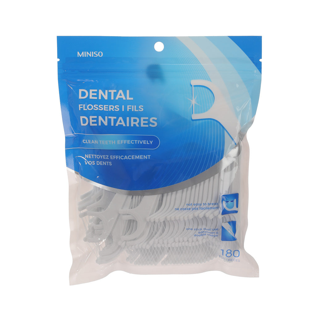 MINISO LARGE HANDLE THIN AND SMOOTH DENTAL FLOSSERS (180 PCS) 2014456610100 DENTAL FLOSS