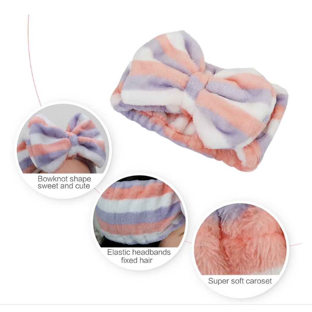 MINISO FLANNEL BOWKNOT HEADBAND(STRIPED) 2014458211107 HAIR CLIPPERS