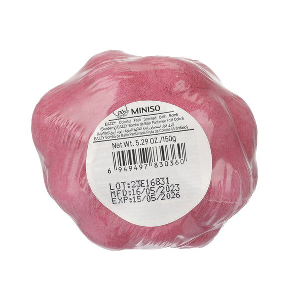 MINISO EAZZY COLORFUL FRUIT SCENTED BATH BOMB ( BLUEBERRY ) 2014476110109 BATH SALT