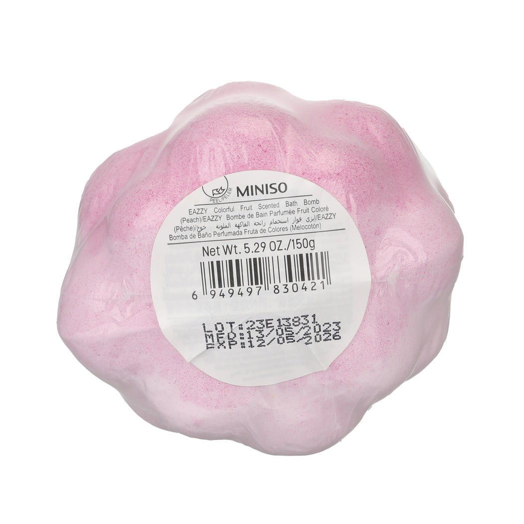 MINISO EAZZY COLORFUL FRUIT SCENTED BATH BOMB ( PEACH ) 2014476710101 BATH SALT