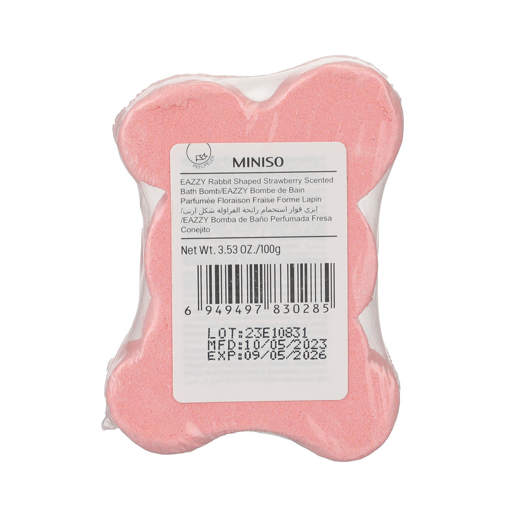 MINISO EAZZY RABBIT SHAPED STRAWBERRY SCENTED BATH BOMB 2014478510105 BATH SALT