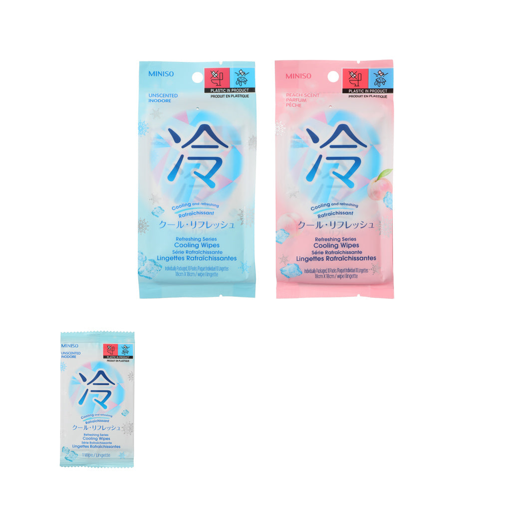 MINISO REFRESHING SERIES COOLING WIPES (INDIVIDUALLY PACKAGED, 10 PACKS) 2014489010106 WET WIPES